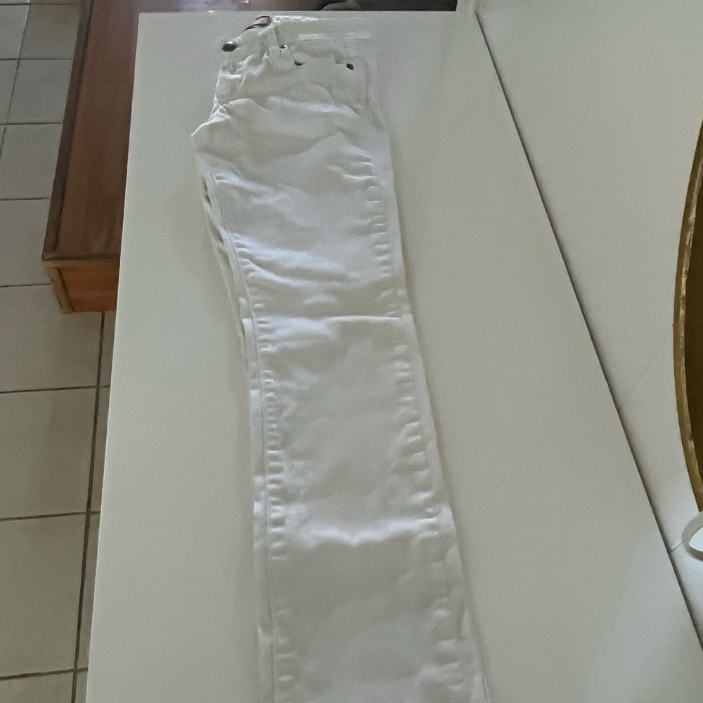 Paige Peg Straight White Jeans size 26